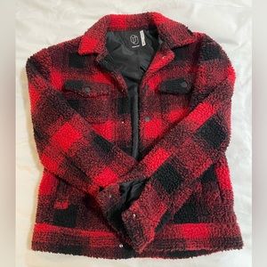 Target Buffalo Plaid Teddy Bomber Jacket XS
